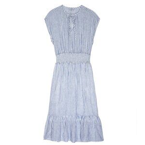 Rails Ashlyn Rio Stripe Top White with Blue Lines Size S — Linen Blend